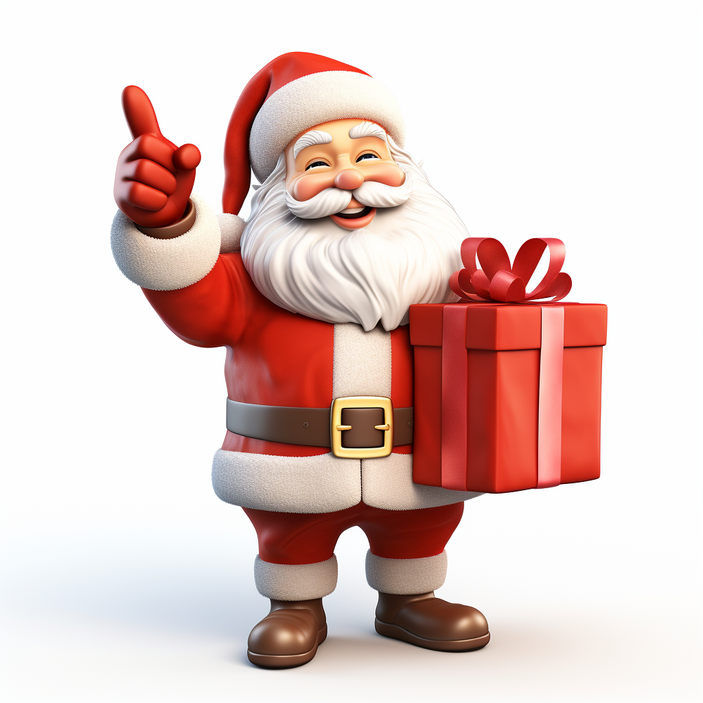 image d'un père noël avec un cadeau