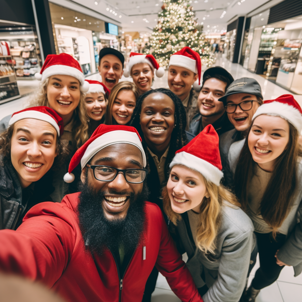 image d'une entreprise qui fête noël